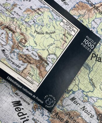 Affiche Mappemonde en deux Hémisphères Les Jolies Planches 80x60 cm –  Decoclico